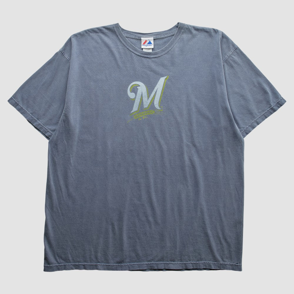 Milwaukee Brewers Majestic 2000s T-Shirt Blue Vintage