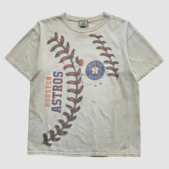 Houston Astros Liquid Blue 2000s T-Shirt Beige Vintage