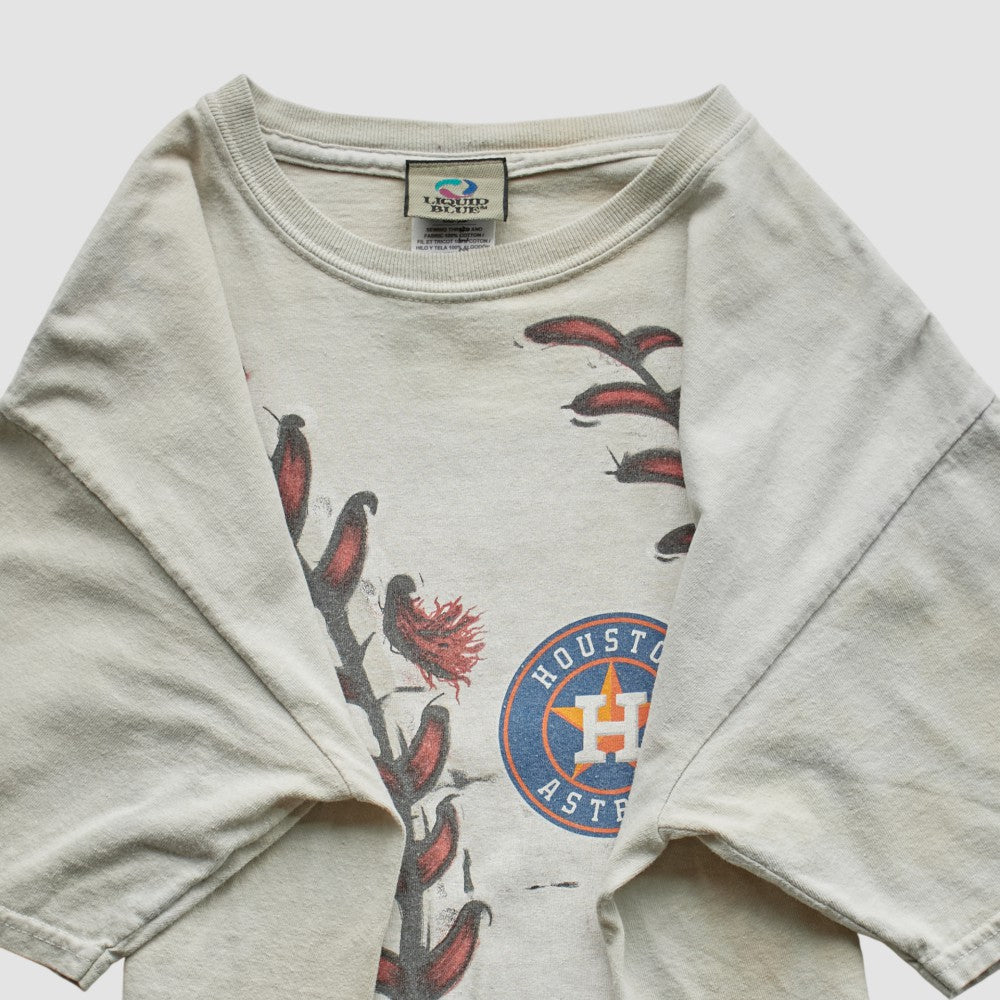 Houston Astros Liquid Blue 2000s T-Shirt Beige Vintage