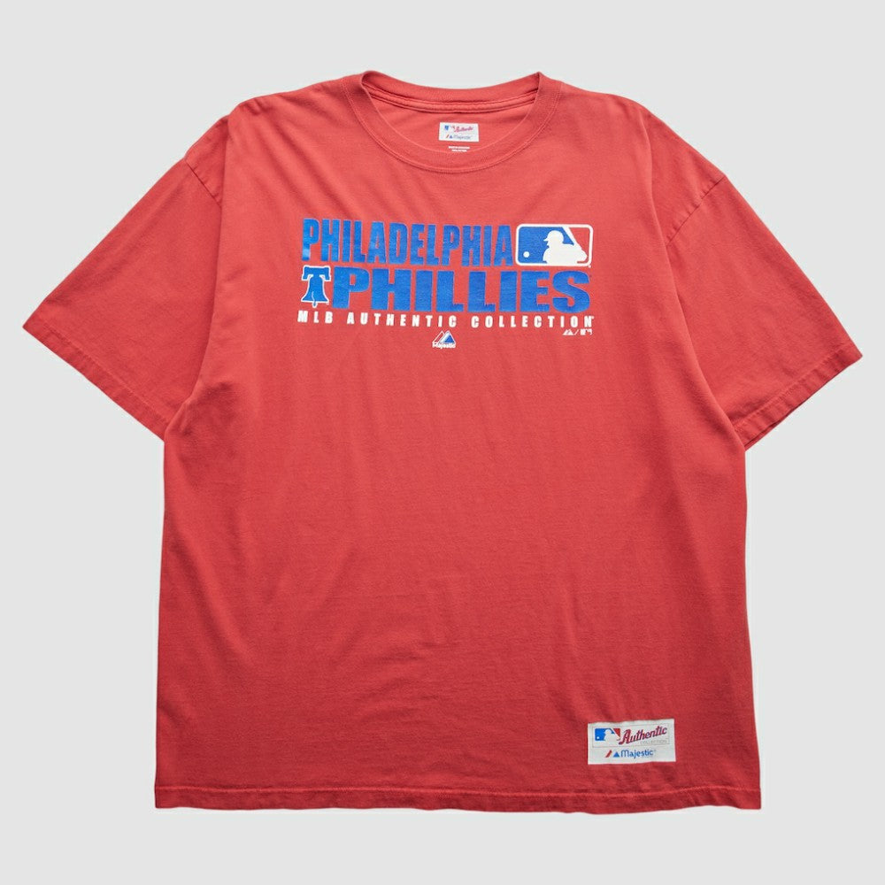 Philadelphia Phillies Majestic 2000s T-Shirt Red Vintage
