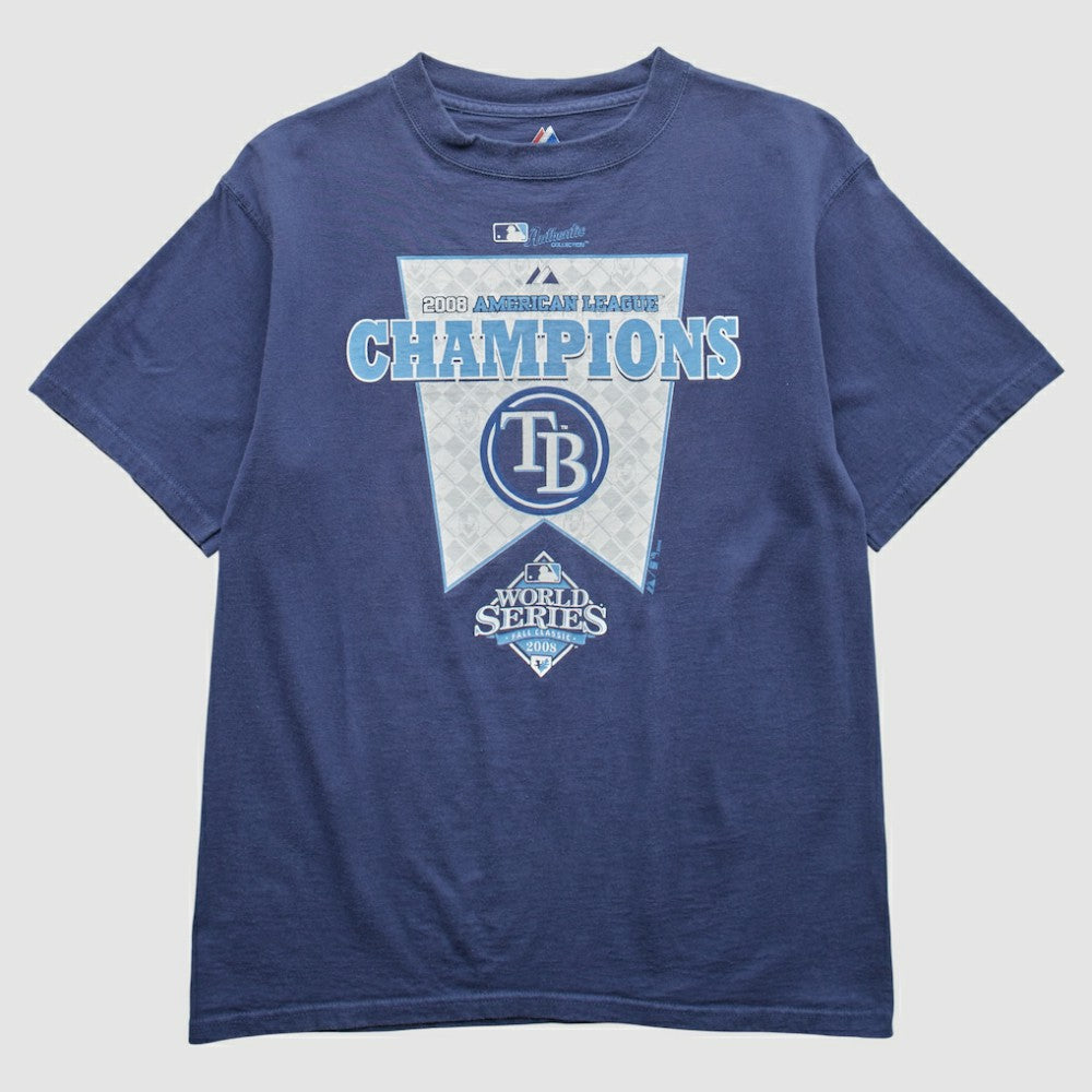 Tampa Bay Rays Majestic 2008 T-Shirt Blue Vintage