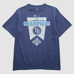Tampa Bay Rays Majestic 2008 T-Shirt Blue Vintage