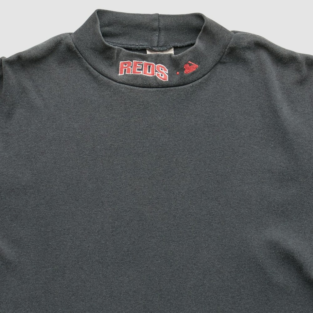 Cincinnati Reds Majestic 90s Pullover Sweatshirt Gray Vintage