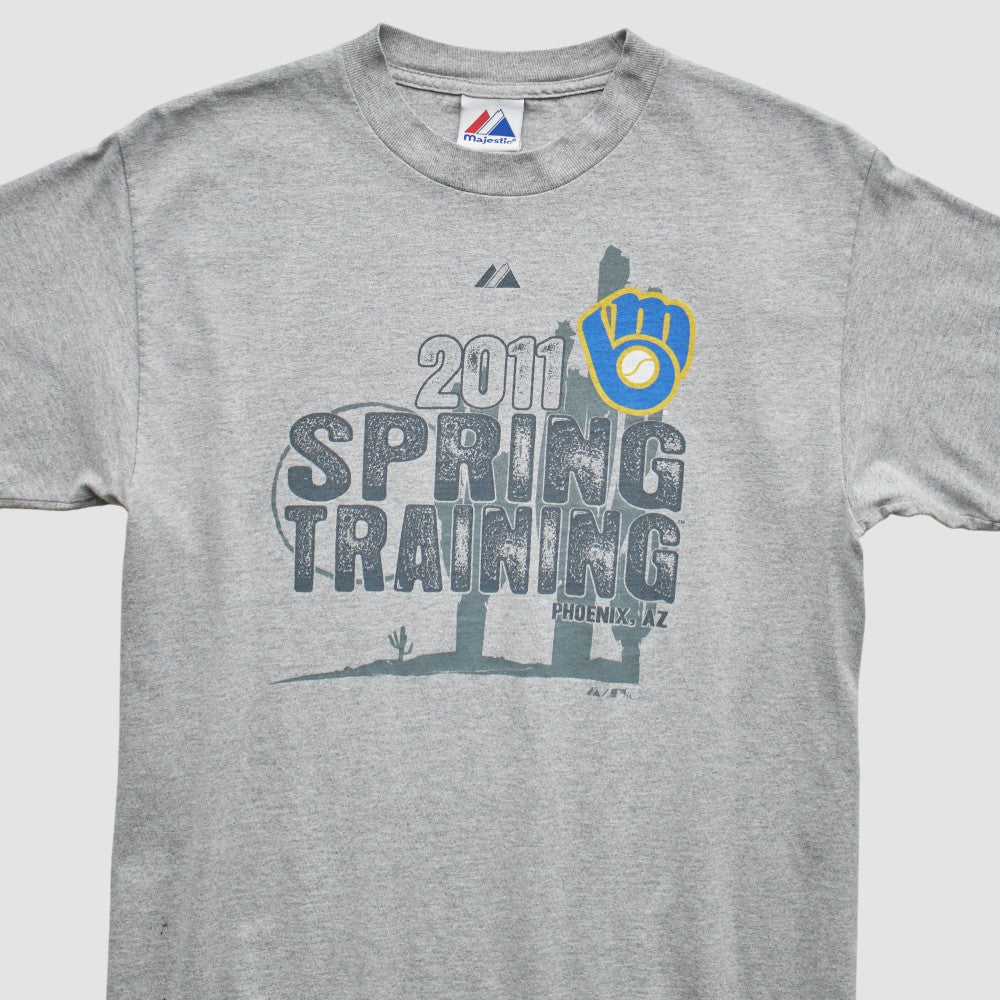 Milwaukee Brewers Majestic 2011 T-Shirt Gray Vintage