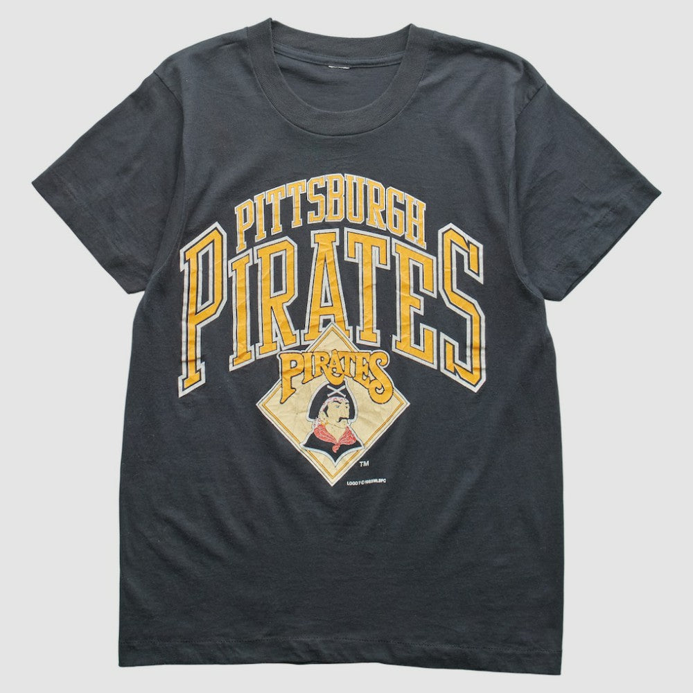 Pittsburgh Pirates Logo 7 1989 T-Shirt Black Vintage