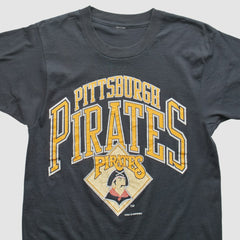 Pittsburgh Pirates Logo 7 1989 T-Shirt Black Vintage
