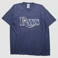 Tampa Bay Rays Majestic 2000s T-Shirt Navy Vintage