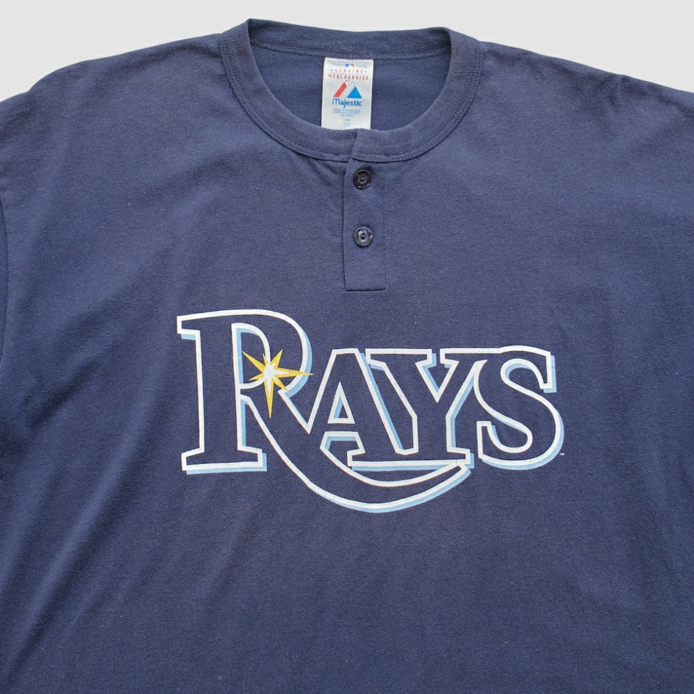 Tampa Bay Rays Majestic 2000s T-Shirt Navy Vintage