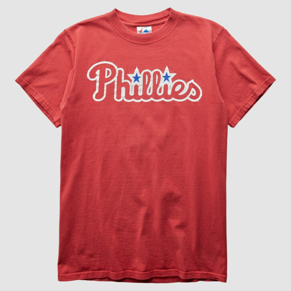 Philadelphia Phillies Majestic 2000s T-Shirt Red Vintage