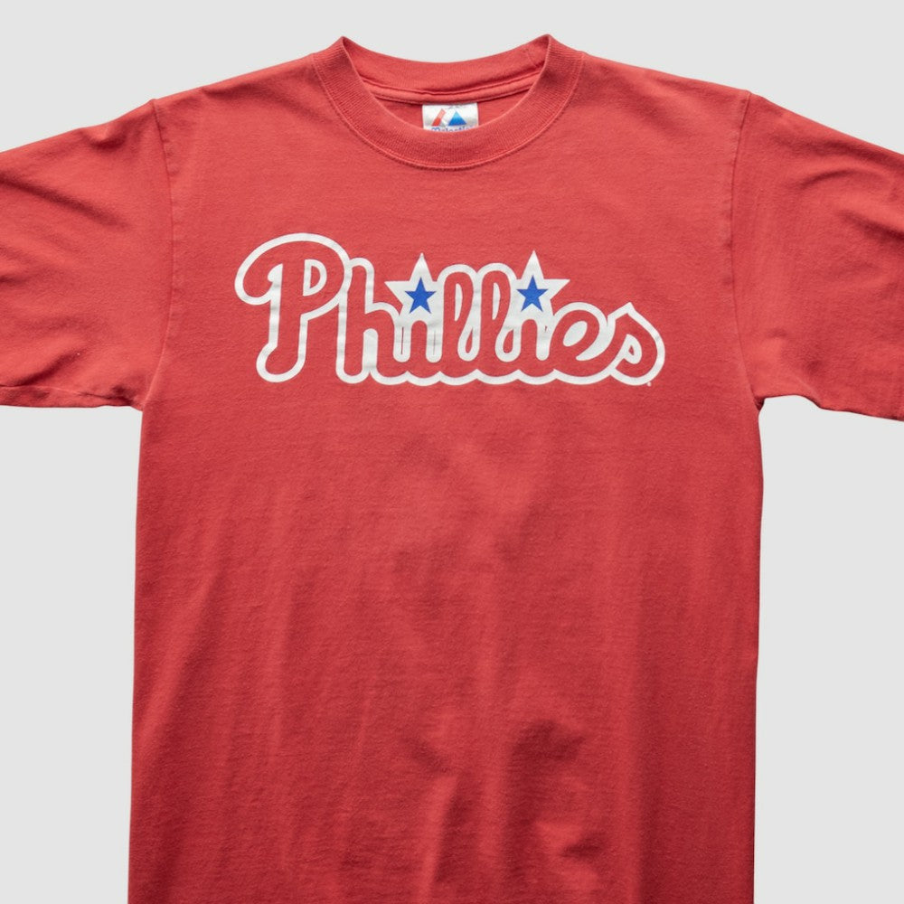 Philadelphia Phillies Majestic 2000s T-Shirt Red Vintage