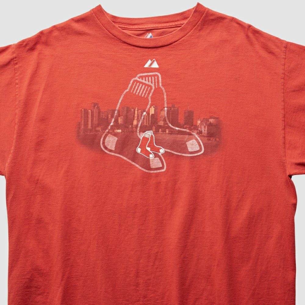 Boston Red Sox Majestic 2000s T-Shirt Red Vintage