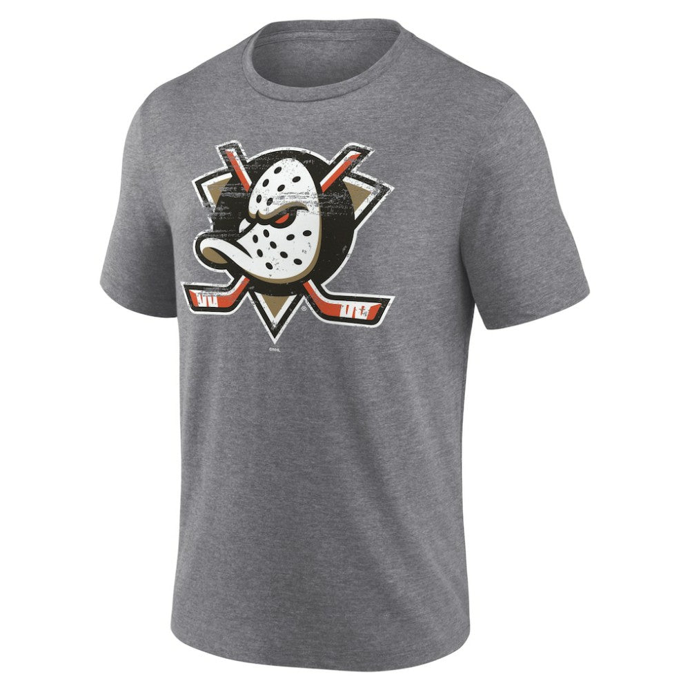 Anaheim Ducks Heritage Custom Tri-Blend T-Shirt Gray