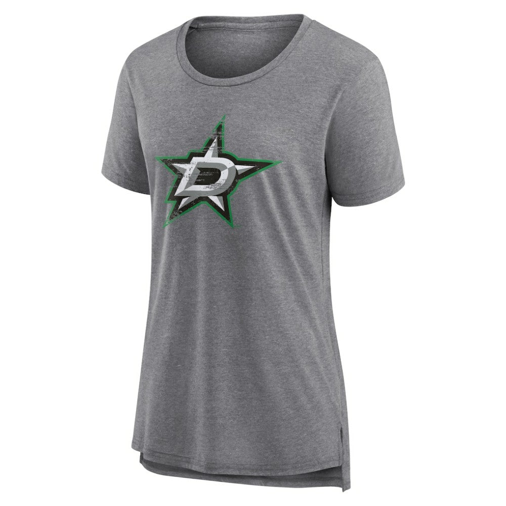 Dallas Stars Women's Heritage Custom Tri-Blend T-Shirt Gray