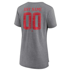 Detroit Red Wings Women's Heritage Custom Tri-Blend T-Shirt Gray