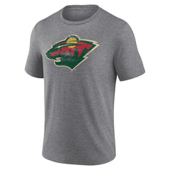 Minnesota Wild Heritage Custom Tri-Blend T-Shirt Gray