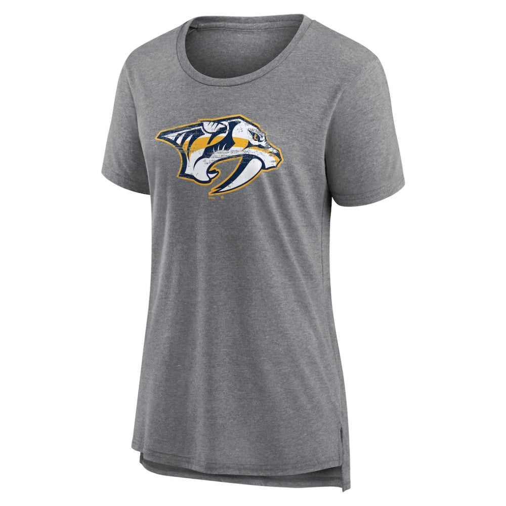 Nashville Predators Women's Heritage Custom Tri-Blend T-Shirt Gray