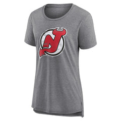 New Jersey Devils Women's Heritage Custom Tri-Blend T-Shirt Gray