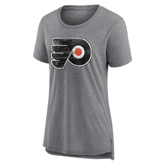 Philadelphia Flyers Women's Heritage Custom Tri-Blend T-Shirt Gray
