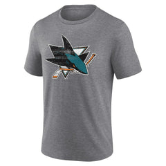San Jose Sharks Heritage Custom Tri-Blend T-Shirt Gray
