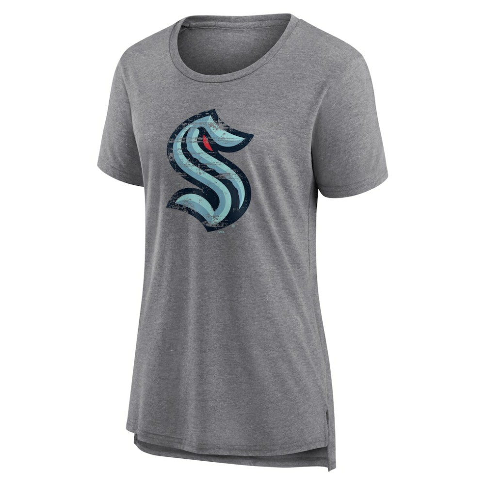 Seattle Kraken Women's Heritage Custom Tri-Blend T-Shirt Gray
