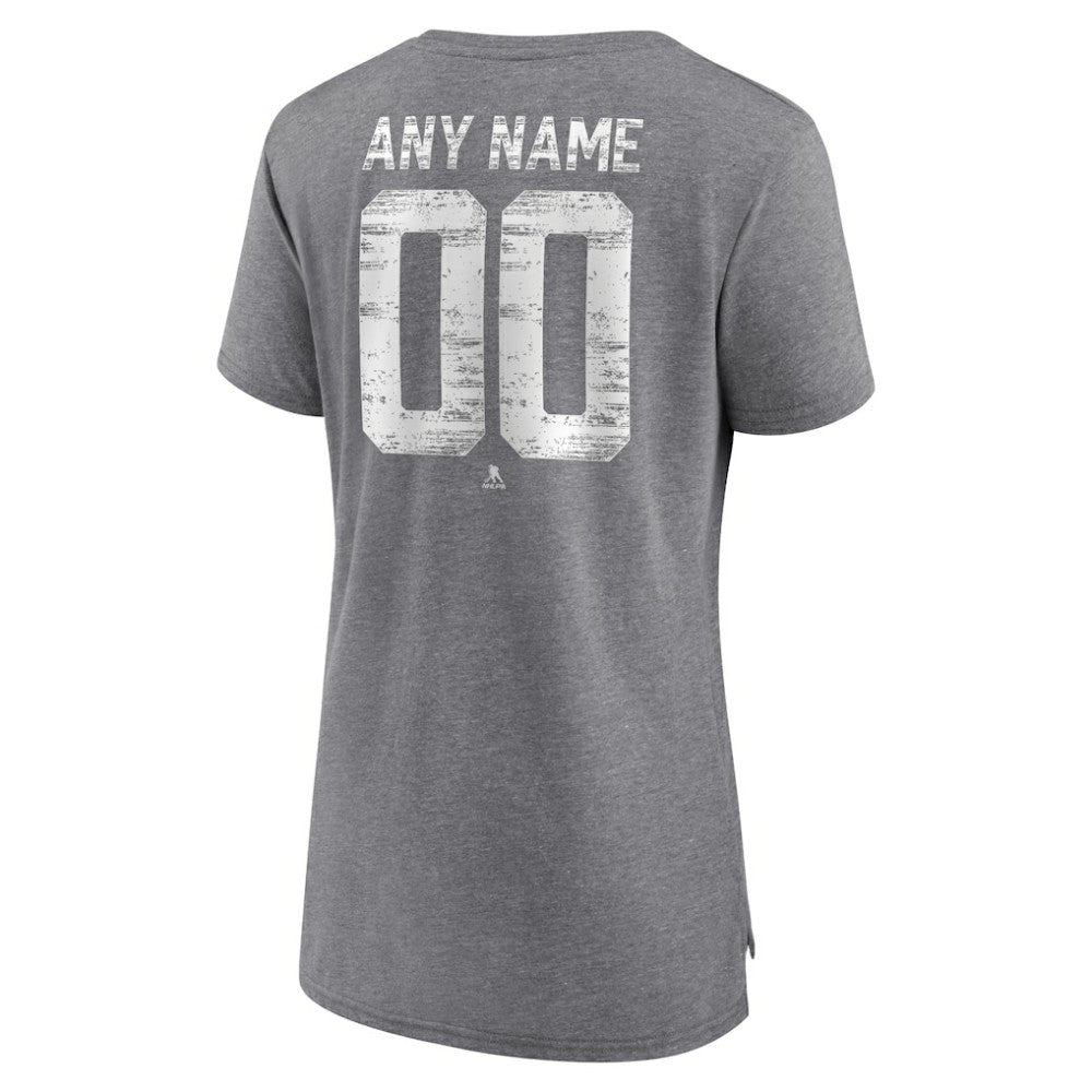 Tampa Bay Lightning Women's Heritage Custom Tri-Blend T-Shirt Gray