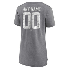 Tampa Bay Lightning Women's Heritage Custom Tri-Blend T-Shirt Gray