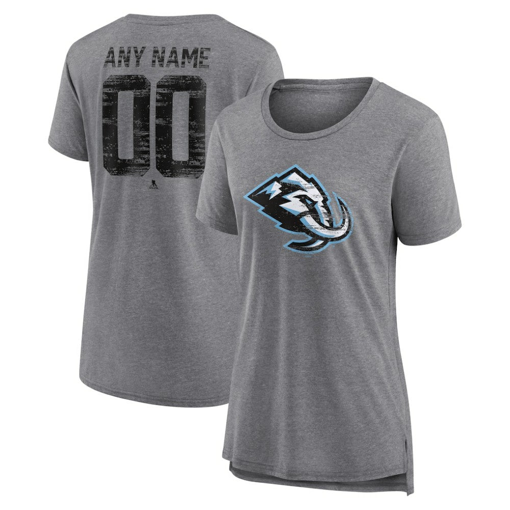 Utah Mammoth Women's Heritage Custom Tri-Blend T-Shirt Gray