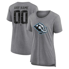 Utah Mammoth Women's Heritage Custom Tri-Blend T-Shirt Gray
