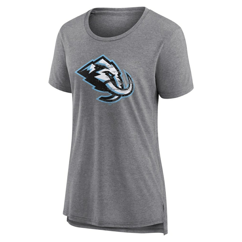 Utah Mammoth Women's Heritage Custom Tri-Blend T-Shirt Gray