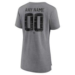 Utah Mammoth Women's Heritage Custom Tri-Blend T-Shirt Gray
