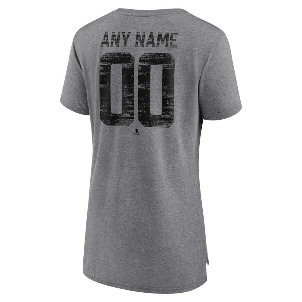 Vegas Golden Knights Women's Heritage Custom Tri-Blend T-Shirt Gray