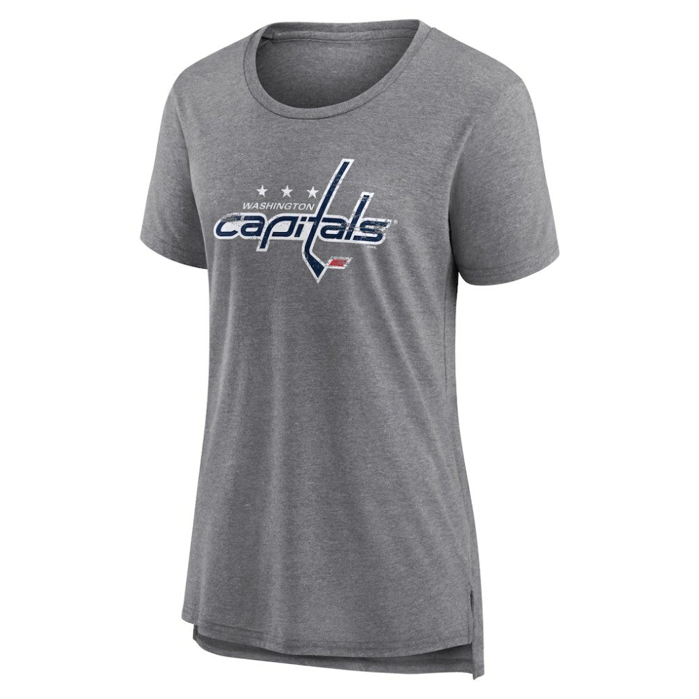 Washington Capitals Women's Heritage Custom Tri-Blend T-Shirt Gray