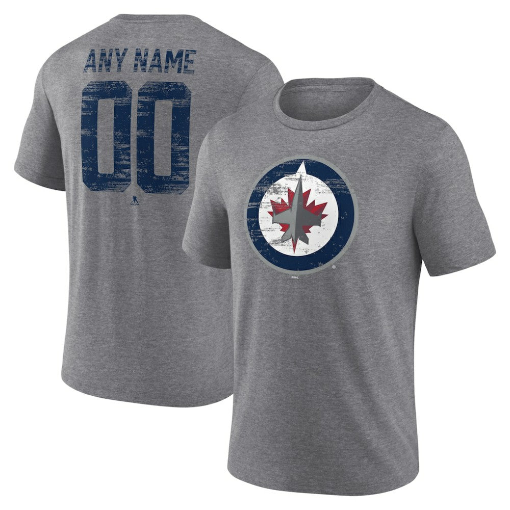 Winnipeg Jets Heritage Custom Tri-Blend T-Shirt Gray