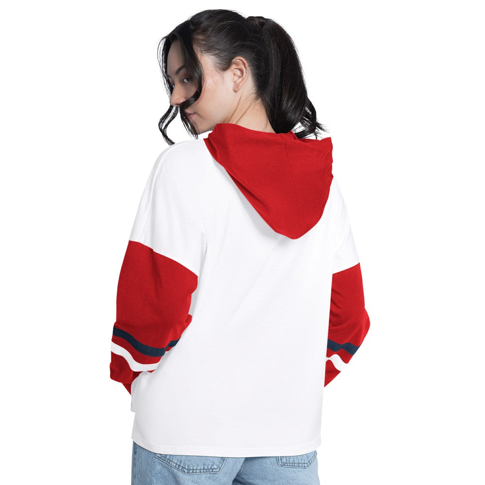 St. Louis Cardinals G-III 4Her by Carl Banks Women's Key Player Oversized Hooded Long Sleeve T-Shirt White/Red