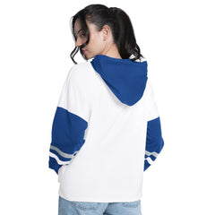 Los Angeles Dodgers G-III 4Her by Carl Banks Women's Key Player Oversized Hooded Long Sleeve T-Shirt White/Royal