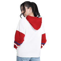 Philadelphia Phillies G-III 4Her by Carl Banks Women's Key Player Oversized Hooded Long Sleeve T-Shirt White/Red