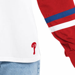 Philadelphia Phillies G-III 4Her by Carl Banks Women's Key Player Oversized Hooded Long Sleeve T-Shirt White/Red