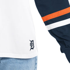Detroit Tigers G-III 4Her by Carl Banks Women's Key Player Oversized Hooded Long Sleeve T-Shirt White/Navy