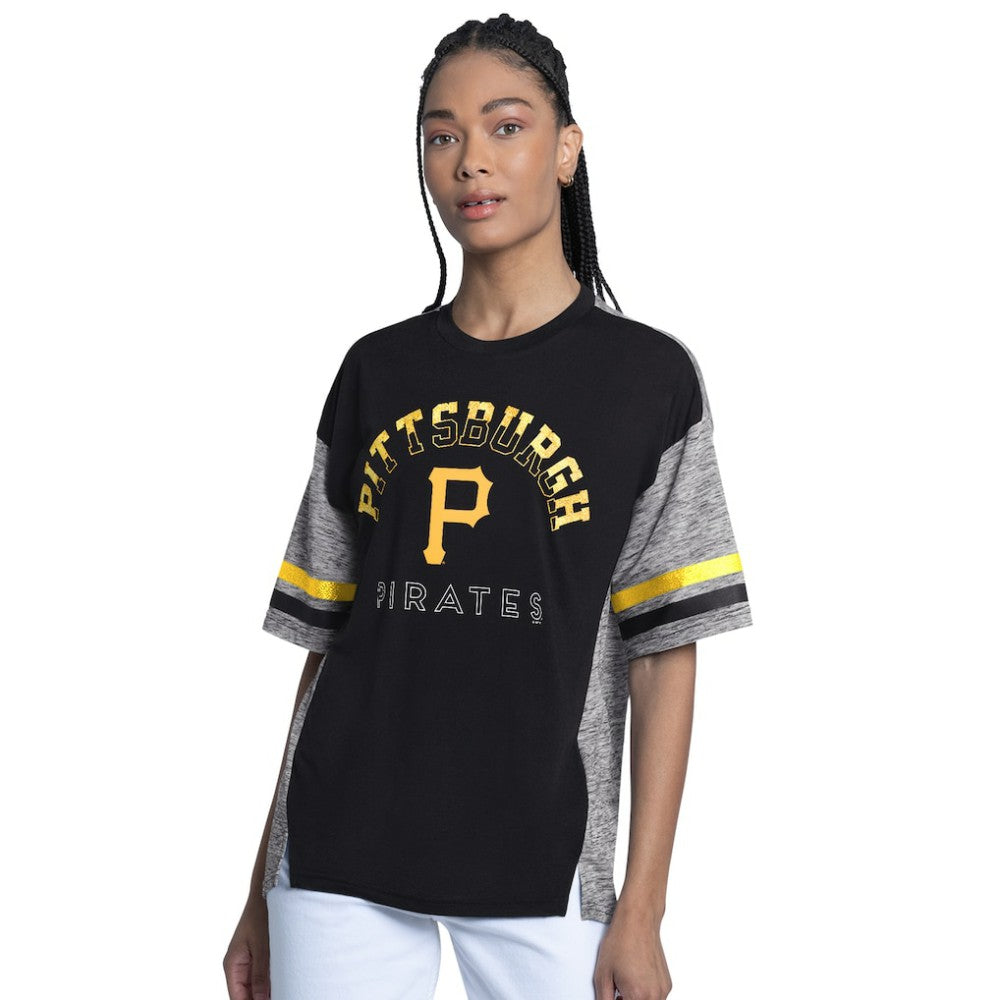 Pittsburgh Pirates G-III 4Her by Carl Banks Women's Off-Season Oversized Top Black