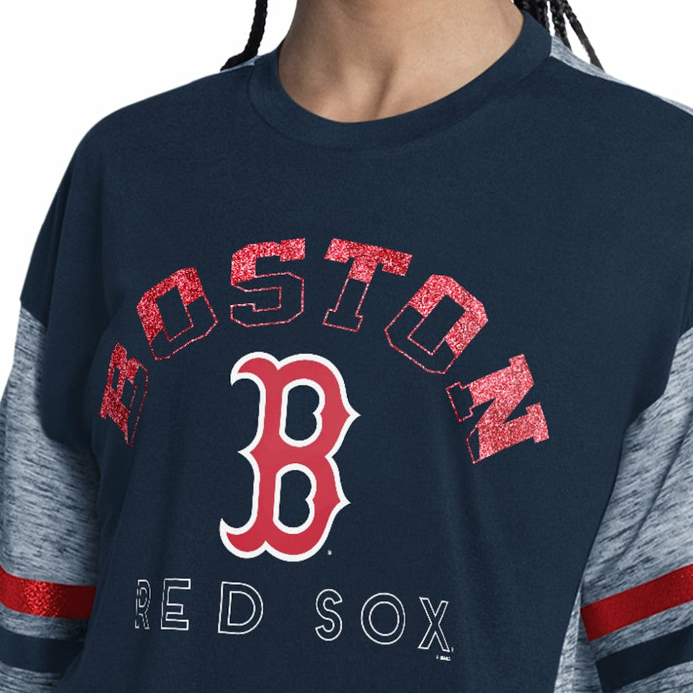 Boston Red Sox G-III 4Her by Carl Banks Women's Off-Season Oversized Top Navy