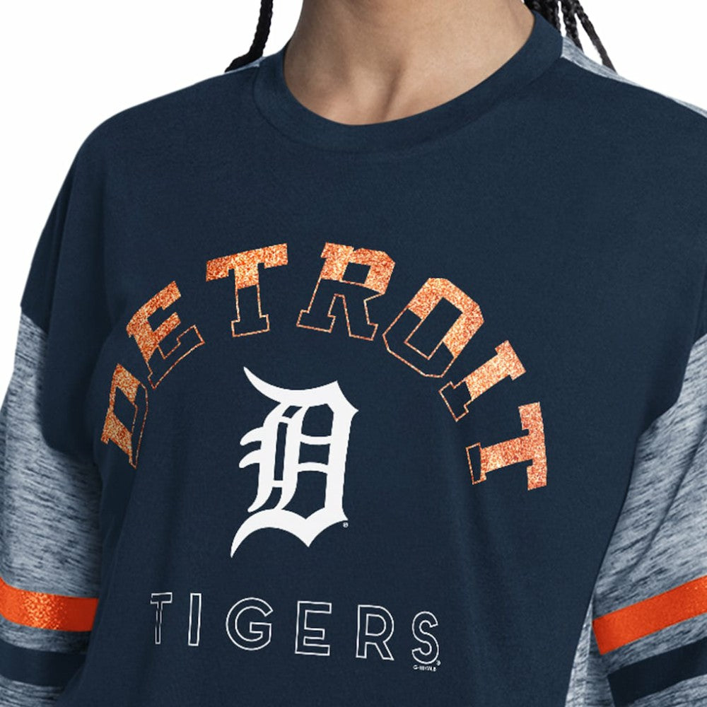 Detroit Tigers G-III 4Her by Carl Banks Women's Off-Season Oversized Top Navy