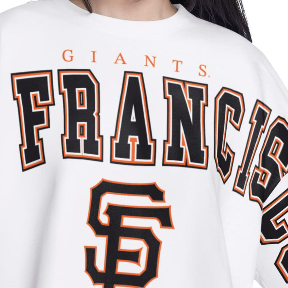 San Francisco Giants G-III 4Her by Carl Banks Women's Bleachers Cropped Pullover Sweatshirt White