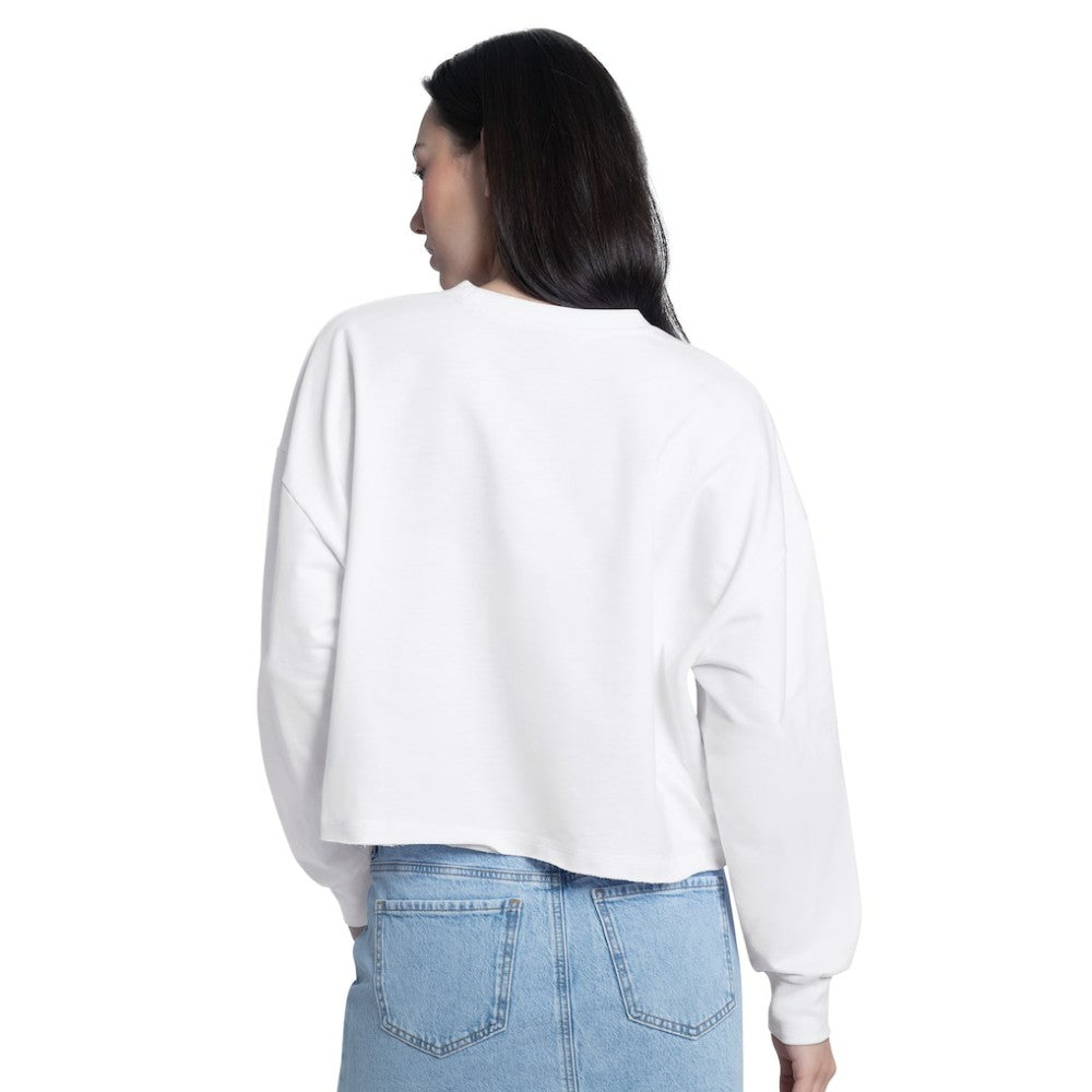 Chicago Cubs G-III 4Her by Carl Banks Women's Bleachers Cropped Pullover Sweatshirt White
