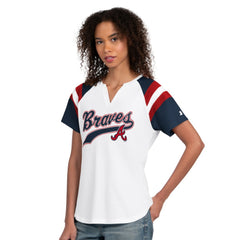 Atlanta Braves Starter Women's Game On Notch Neck T-Shirt White