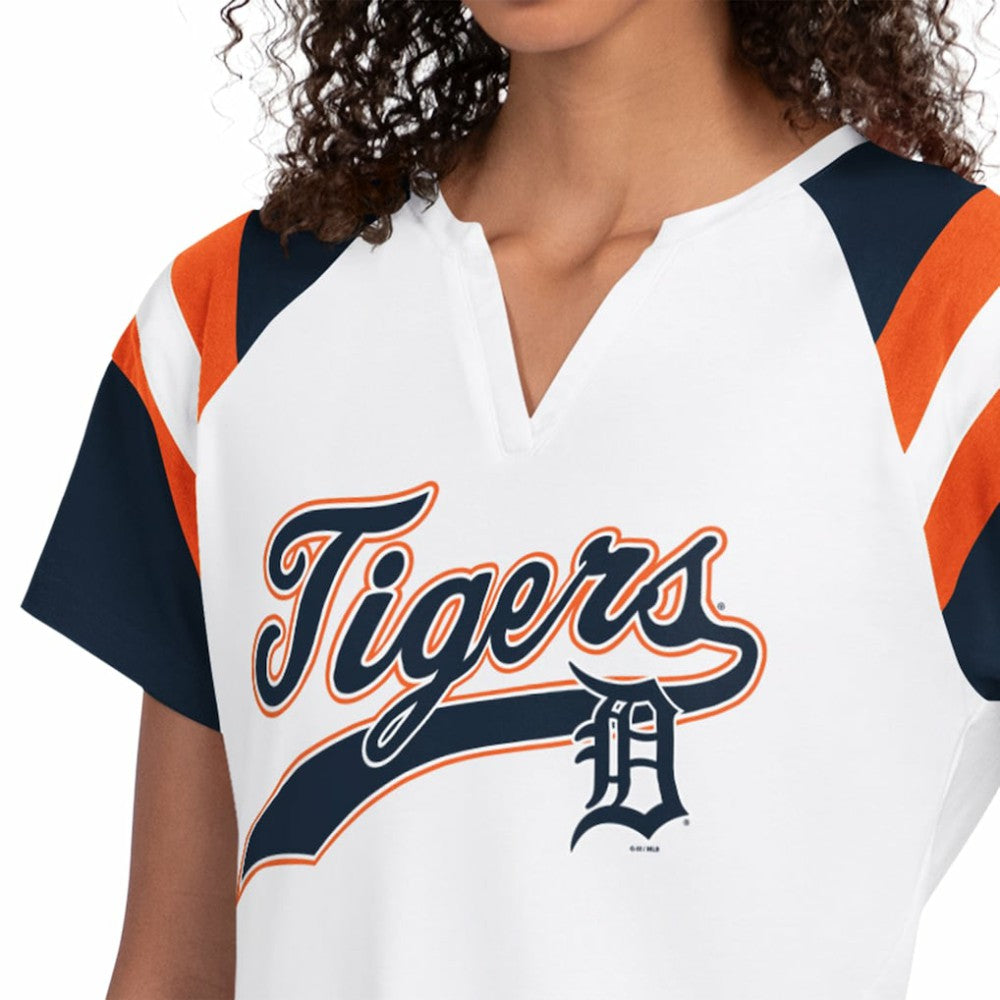 Detroit Tigers Starter Women's Game On Notch Neck T-Shirt White