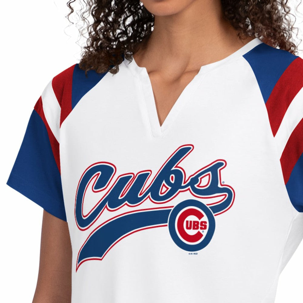 Chicago Cubs Starter Women's Game On Notch Neck T-Shirt White