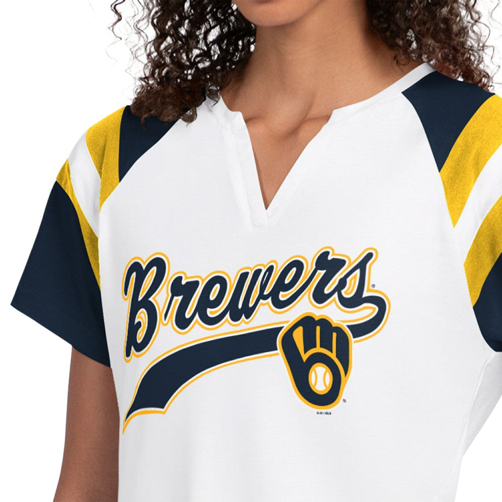 Milwaukee Brewers Starter Women's Game On Notch Neck T-Shirt White