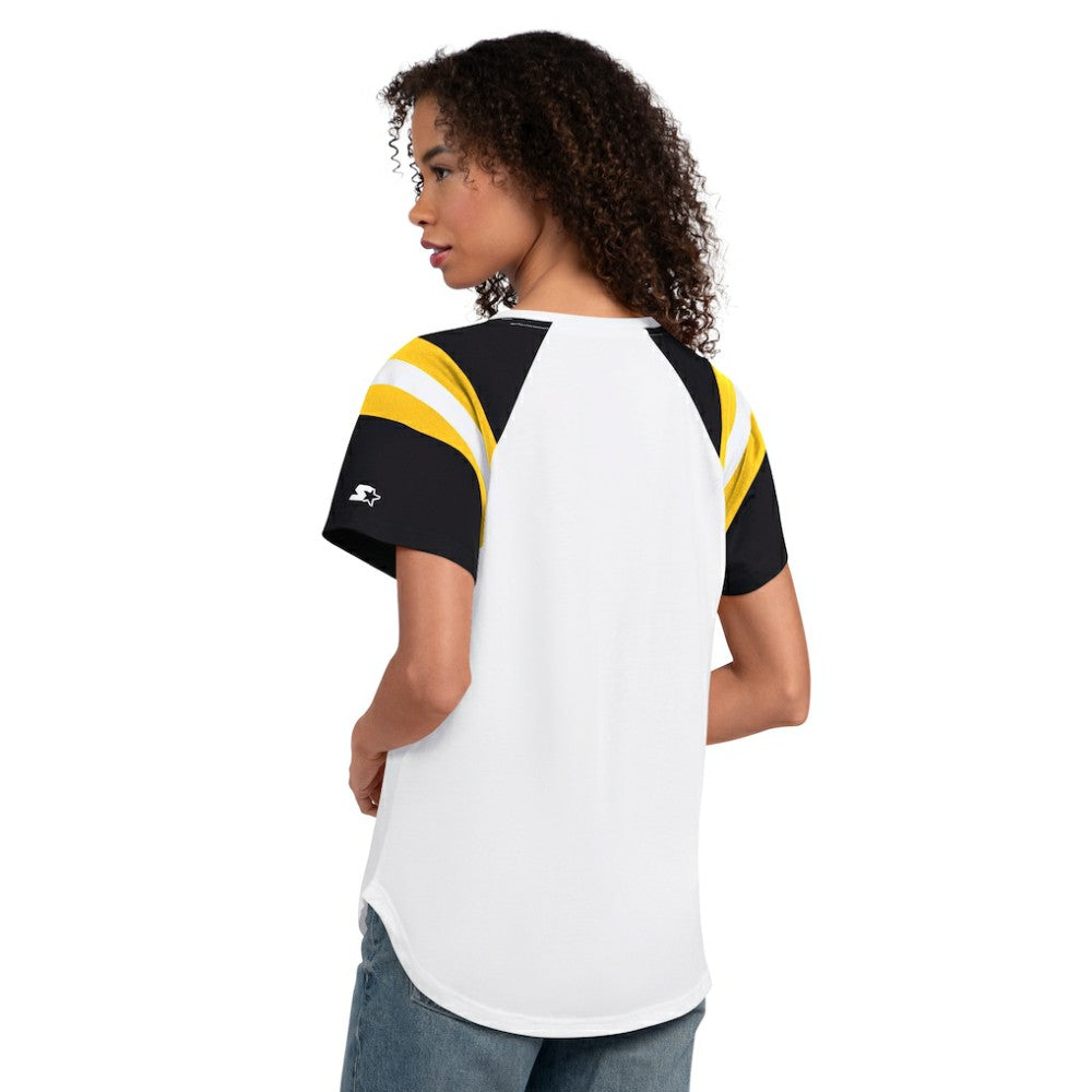 Pittsburgh Pirates Starter Women's Game On Notch Neck T-Shirt White