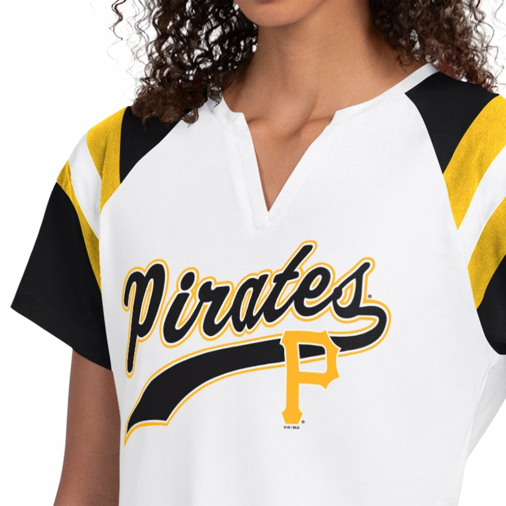 Pittsburgh Pirates Starter Women's Game On Notch Neck T-Shirt White