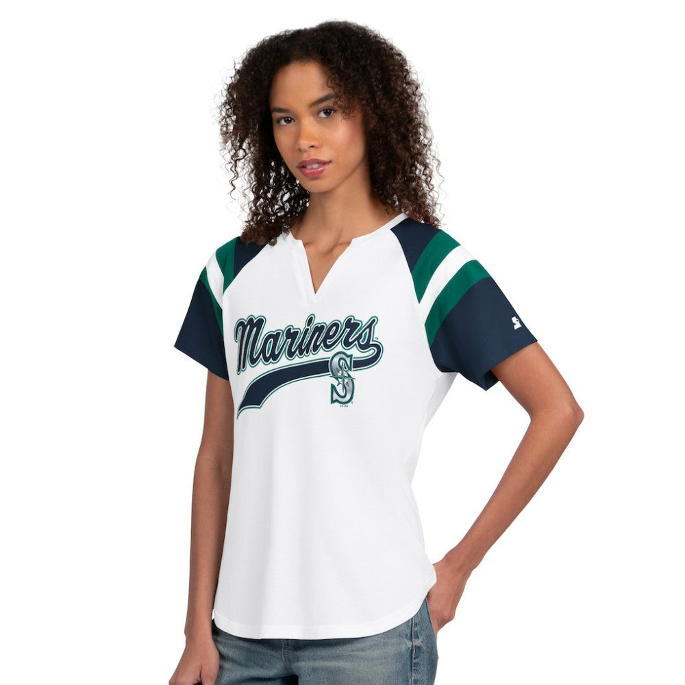 Seattle Mariners Starter Women's Game On Notch Neck T-Shirt White
